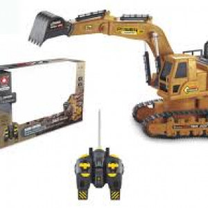 Excavadora de juguete a Control remoto para niños, juguete de coche de ingeniería de 10 canales, 2,4G, excavadora de are