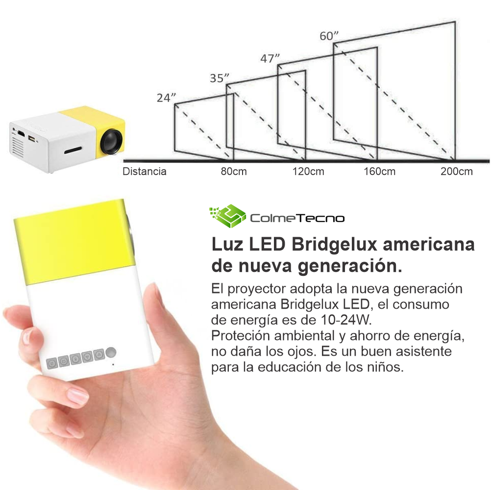 Mini Proyector Led Video Beam 600 Lumenes Yg300 Hdmi Usb Av