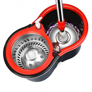 Trapero de mopa giratoria microfibra para piso con balde centrifugador 360