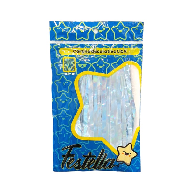 CORTINA DE FIESTA LISA AZUL CLARO 2*1 (PQTX12)