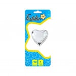 GLOBO CORAZON PLATEADO 10" CARTON