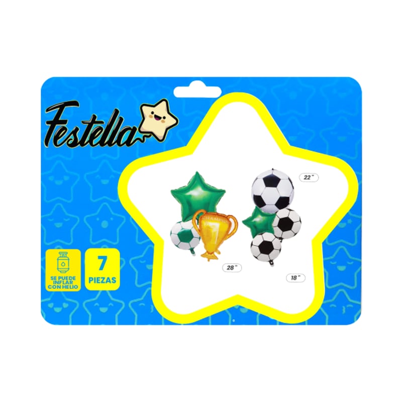 KIT GLOBO TROFEO CON BALONES X7 VERDE