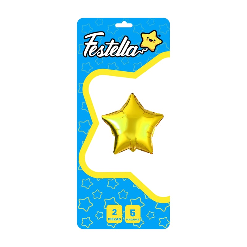 GLOBO ESTRELLA DORADO 5" X2