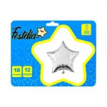 KIT GLOBO ESTRELLA X12 PLATEADO