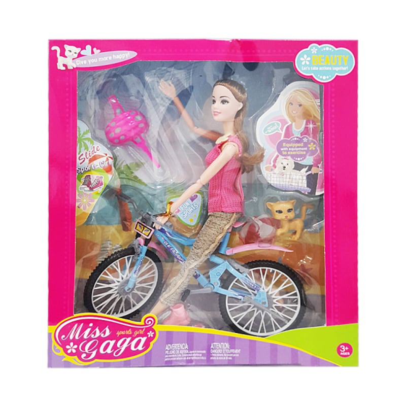 BARBY EN CAJA CON BICICLETA