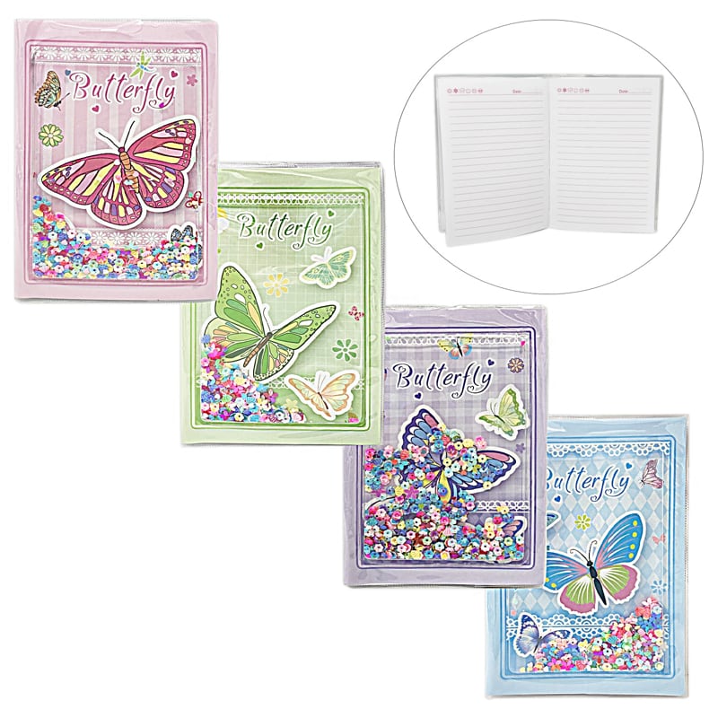 AGENDA MARIPOSA CON LENTEJUELAS