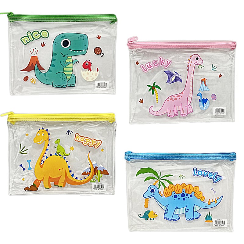 ESTUCHE PLASTICO DINOSAURIO (PQT X 12 SURTIDO)