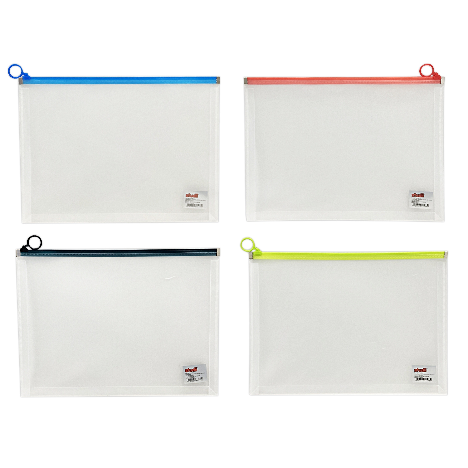 ESTUCHE PLASTICO TRANSPARENTE (PQT X 12 SURTIDO)"