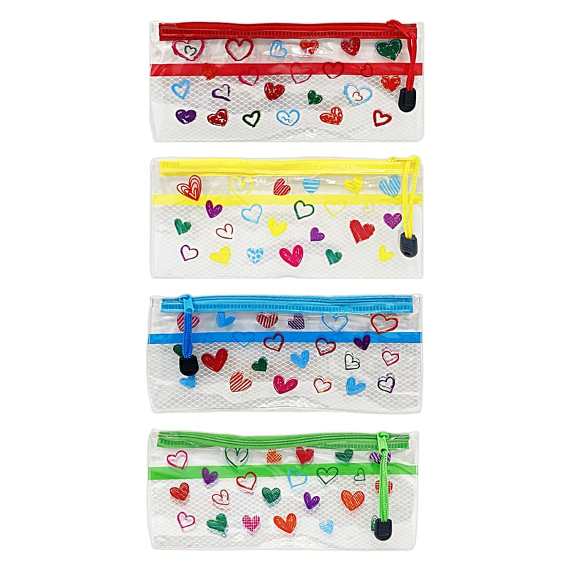 ESTUCHE PLASTICO CORAZONES (PQT X 12 X COLOR)