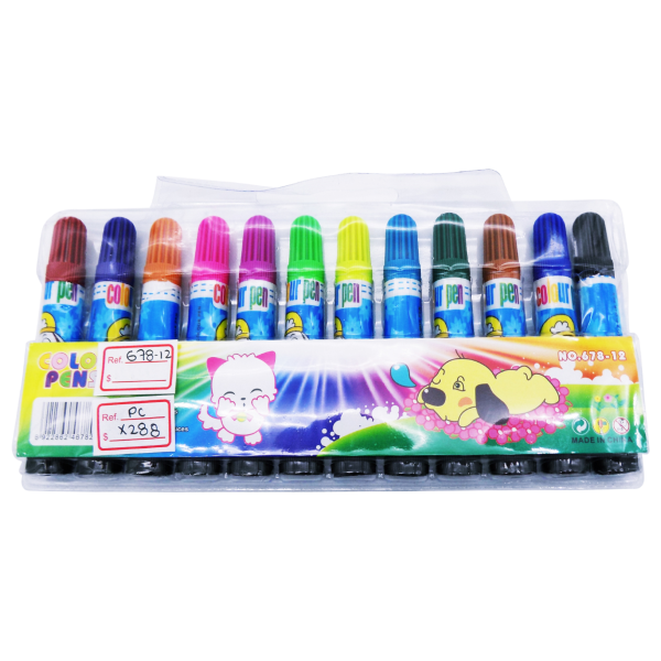 SET PLUMONES ESTAMPADOS X12 (DISX72)