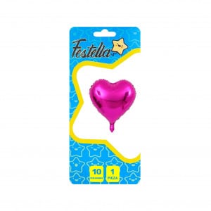 GLOBO CORAZON FUCSIA 10" CARTON