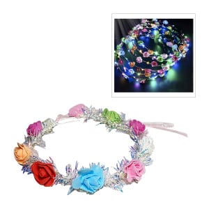 DIADEMA DE FLORES CON LUZ (PQTX10)