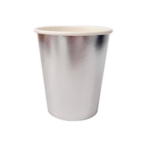 VASO DE FIESTA LISO X10 PLATEADO