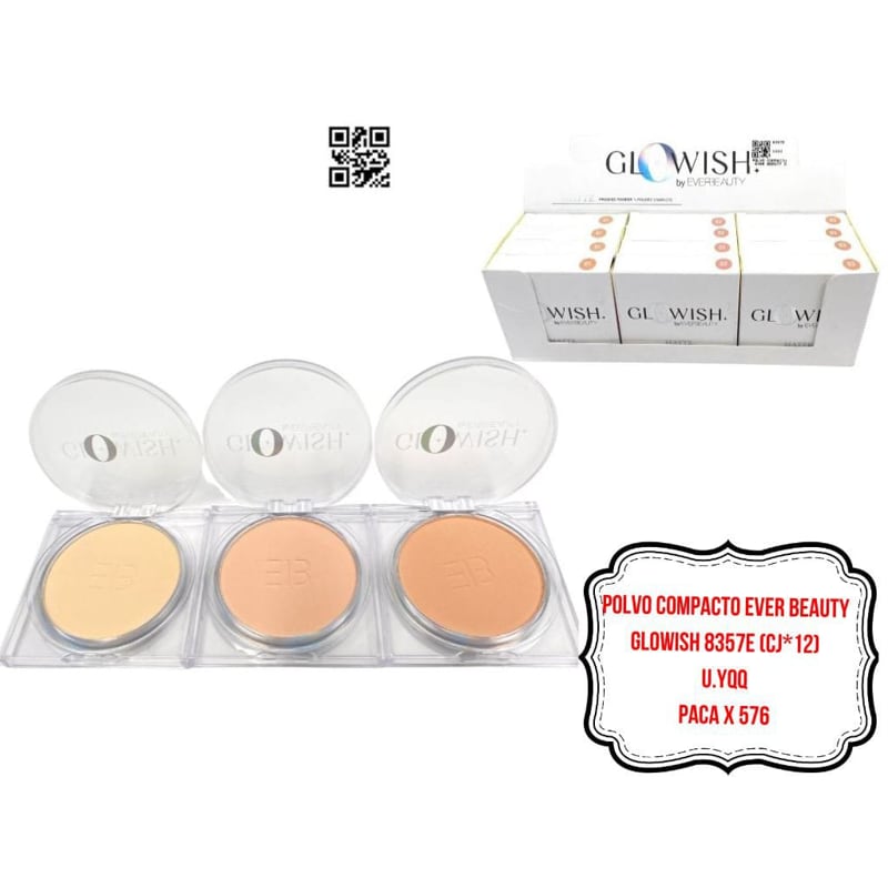 POLVO COMPACTO EVER BEAUTY GLOWISH 8357E (CJ*12)