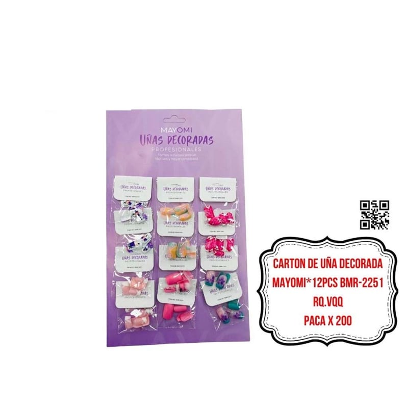 CARTON DE UÑA DECORADA MAYOMI*12PCS BMR-2251