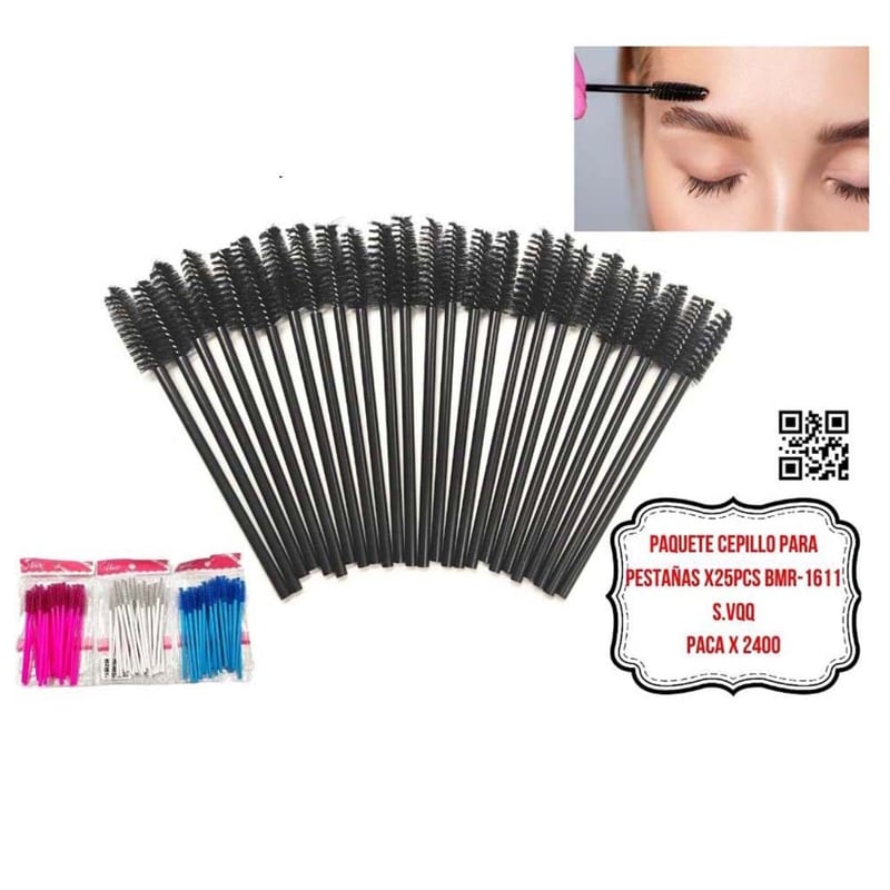 PAQUETE CEPILLO PARA PESTAÑAS X25PCS BMR-1611