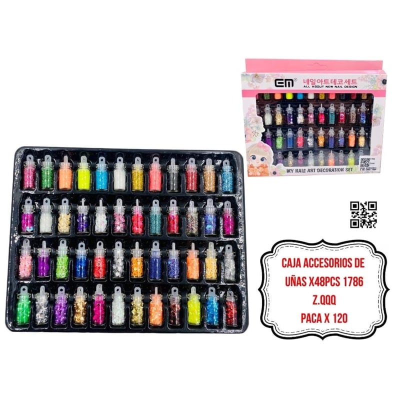 CAJA ACCESORIOS DE UÑAS X48PCS 1786