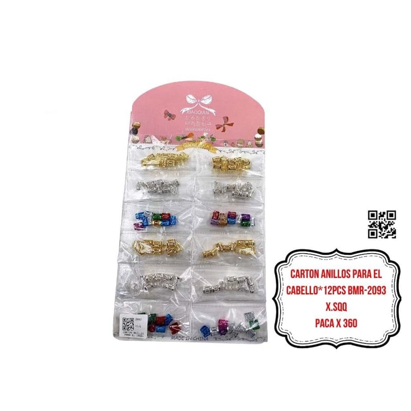 CARTON ANILLOS PARA EL CABELLO*12PCS BMR-2093