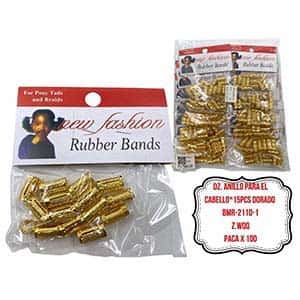 DZ. ANILLO PARA EL CABELLO*15PCS DORADO BMR-2110-1