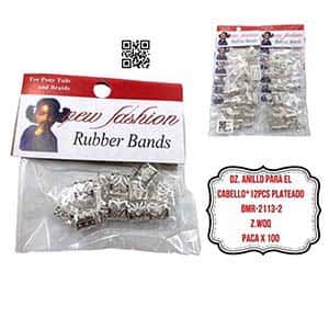 DZ. ANILLO PARA EL CABELLO*12PCS PLATEADO BMR-2113-2