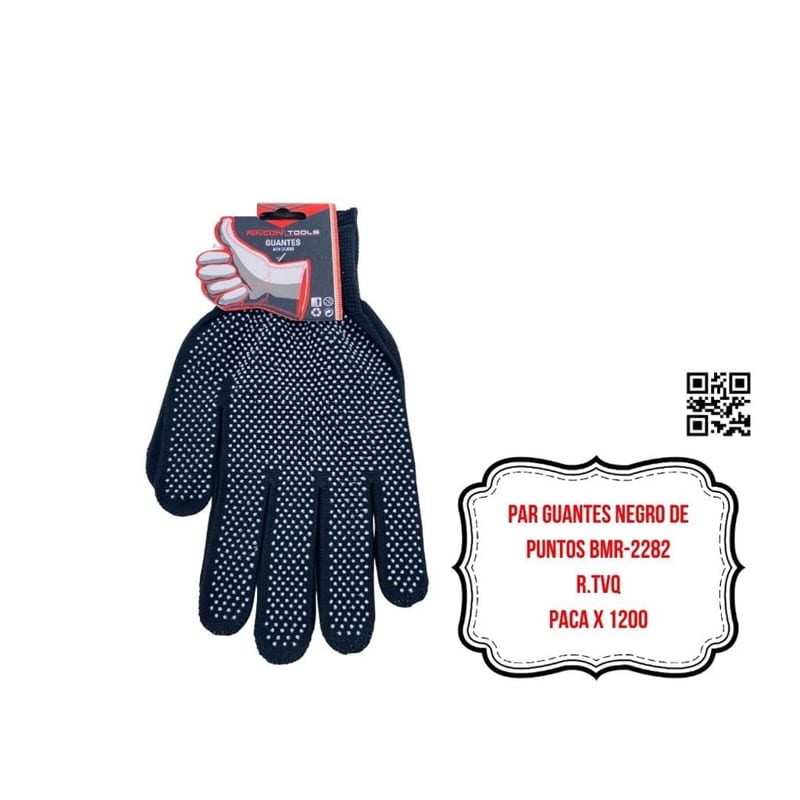 PAR GUANTES NEGRO DE PUNTOS BMR-2282