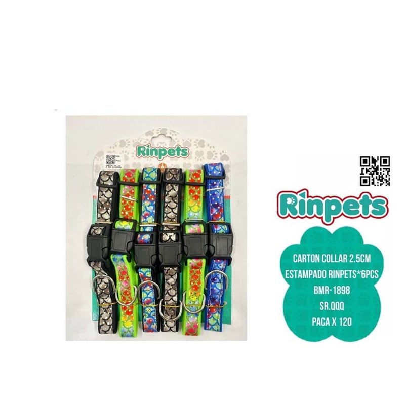 CARTON COLLAR 2.5CM ESTAMPADO RINPETS*6PCS BMR-1898