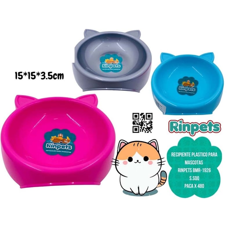 RECIPIENTE PLASTICO PARA MASCOTAS RINPETS BMR-1926