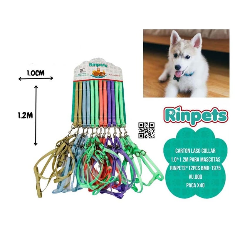 CARTON LASO COLLAR 1.0*1.2M PARA MASCOTAS RINPETS*12PCS BMR-1975