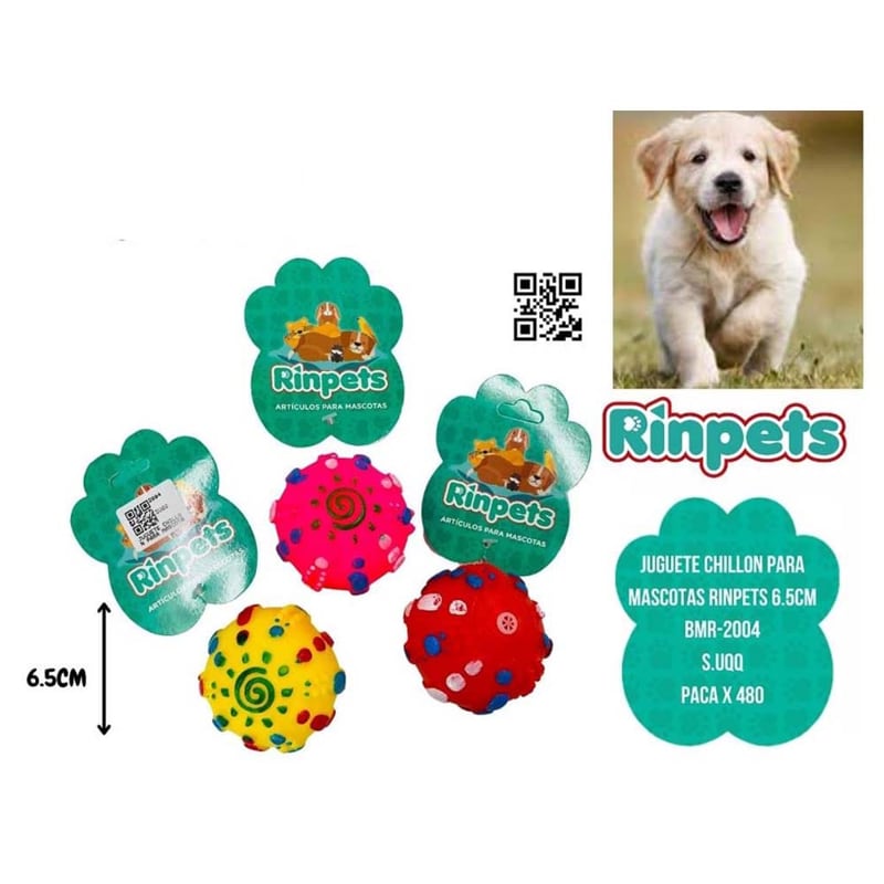 JUGUETE CHILLON PARA MASCOTAS RINPETS 6.5CM BMR-2004