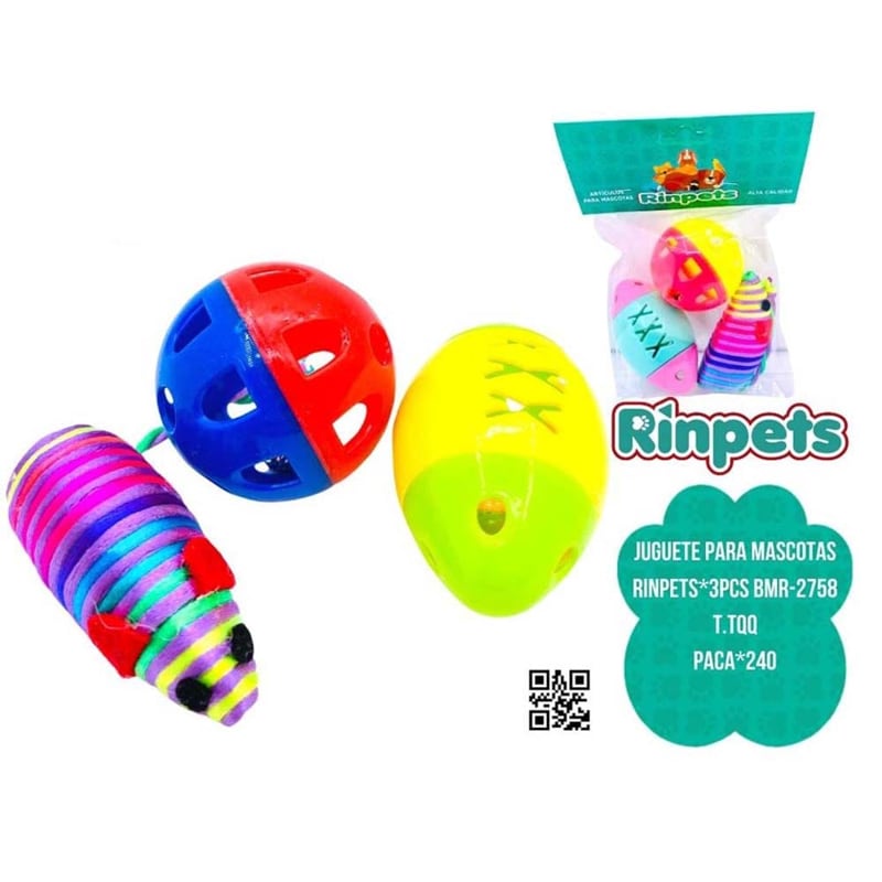 JUGUETE PARA MASCOTAS RINPETS*3PCS BMR-2758