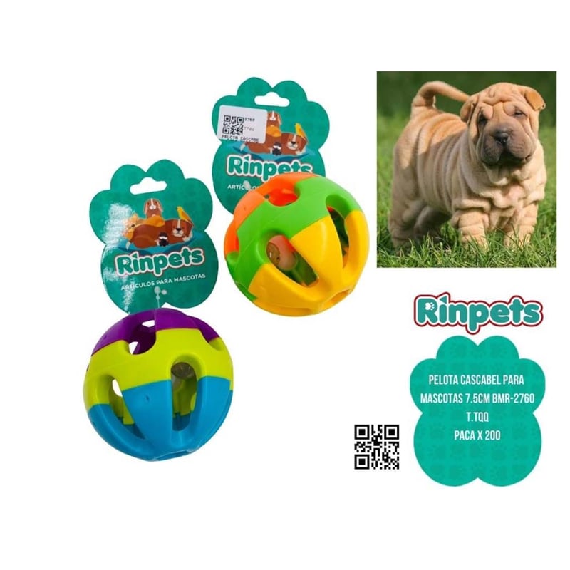 PELOTA CASCABEL PARA MASCOTAS 7.5CM BMR-2760