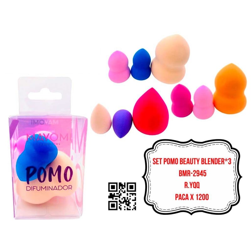 SET POMO BEAUTY BLENDER*3 BMR-2945