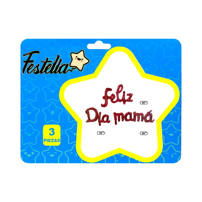 GLOBO FELIZ DIA MAMA CURSIVO ROJO: