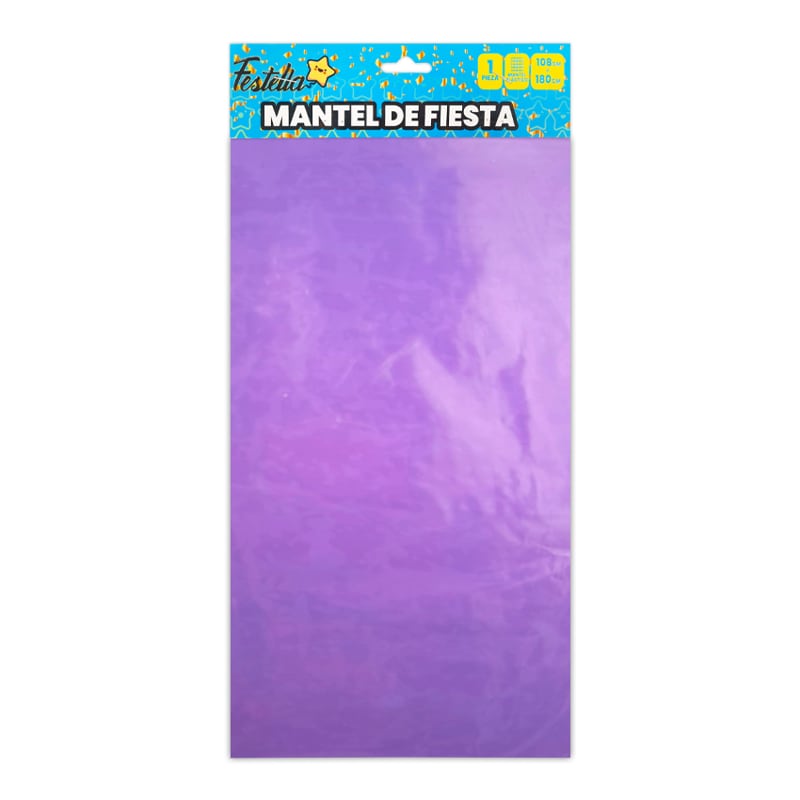 MANTEL DE FIESTA LISO MATE MORADO (PQTX10)