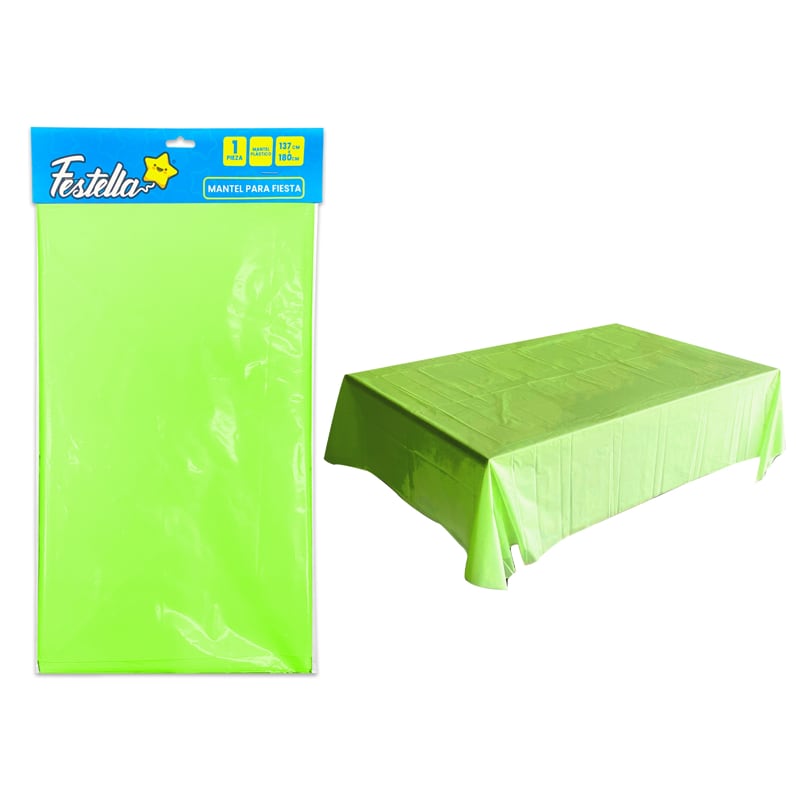 MANTEL DE FIESTA LISO VERDE CLARO (PQTX10)