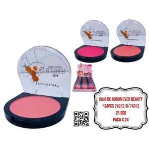 CAJA DE RUBOR EVER BEAUTY*24PCS 7431E-B/7431E