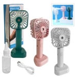 MINI VENTILADOR PORTATIL RECARGABLE CON SPRAY,