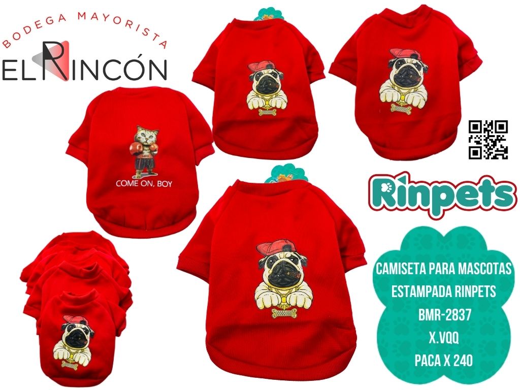 CAMISETA PARA MASCOTAS ESTAMPADA RINPETS BMR-2837