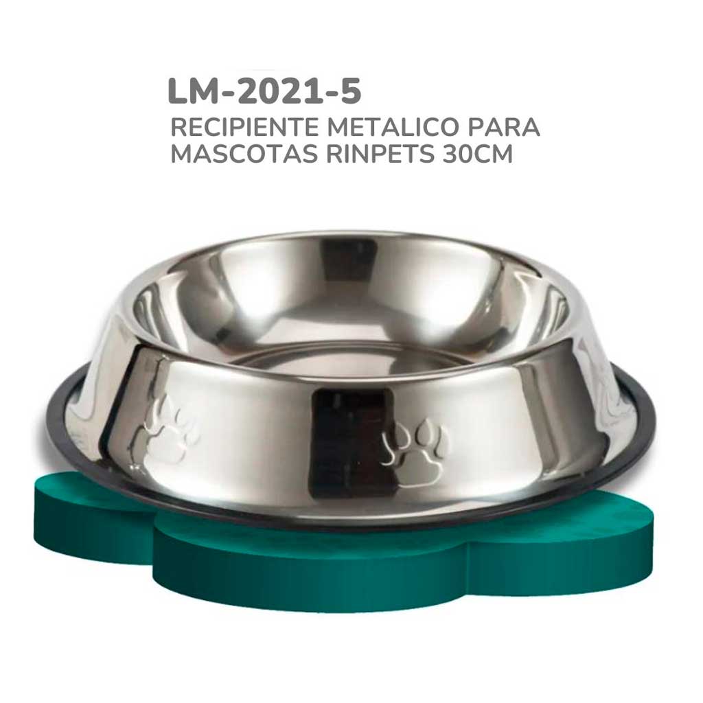 RECIPIENTE METALICO PARA MASCOTAS RINPETS 30CM BMR-2021-5