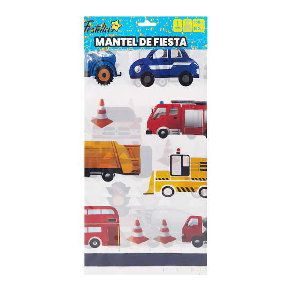 MANTEL DE FIESTA CARROS INFANTIL,