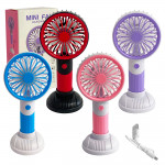 MINI VENTILADOR RECARGABLE CON LUZ 3 VELOCIDADES,