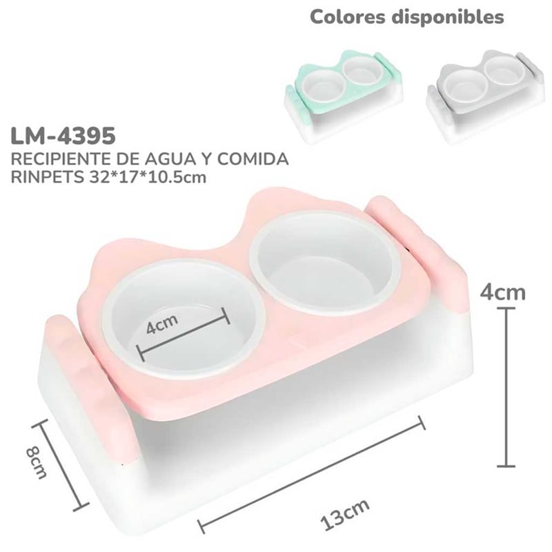 RECIPIENTE DE AGUA Y COMIDA RINPETS 32*17*10.5CM BMR-4395