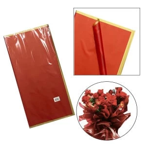 PAPEL COREANO ROJO BORDE METALIZADO X20: