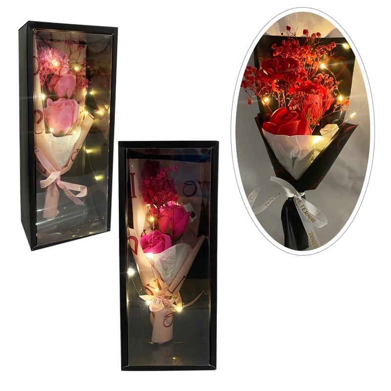 ADORNO ROSAS EN CAJA: