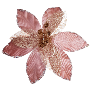 FLOR NAVIDEÑA PALO DE ROSA 40CM X 30CM(BDJAX144)