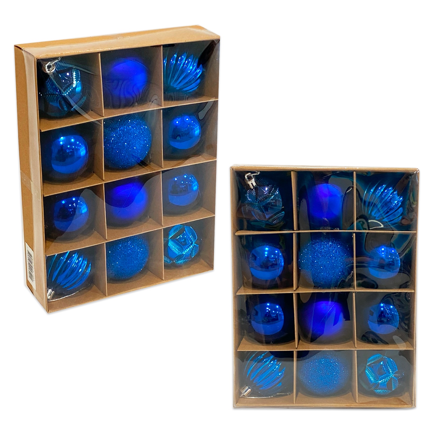 BOLAS NAVIDEÑAS X12 AZUL 6CM