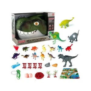 SET CABEZA DINOSAURIO CON ACCESORIOS.