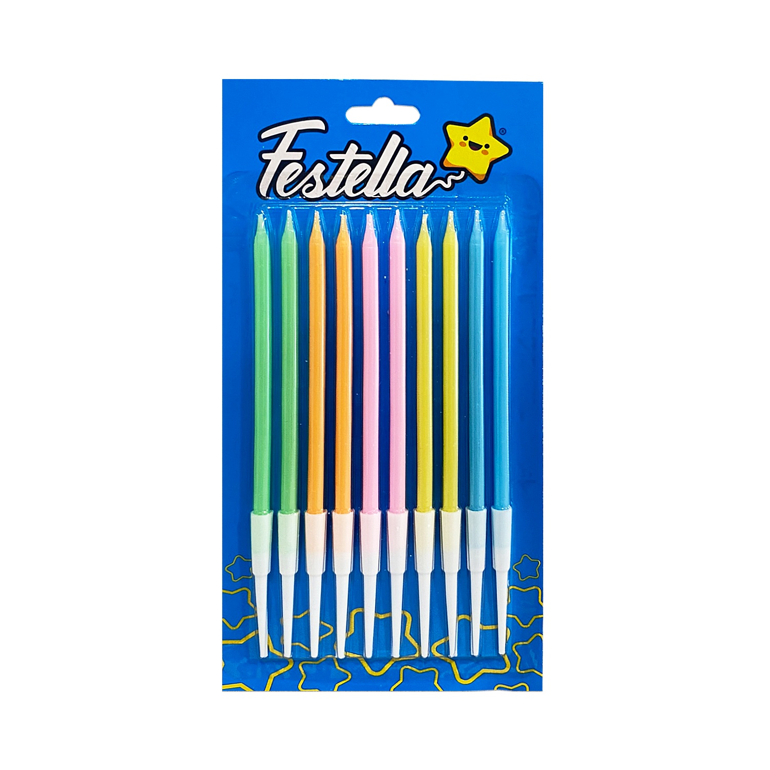 VELA X10 COLORES PASTEL SURTIDA