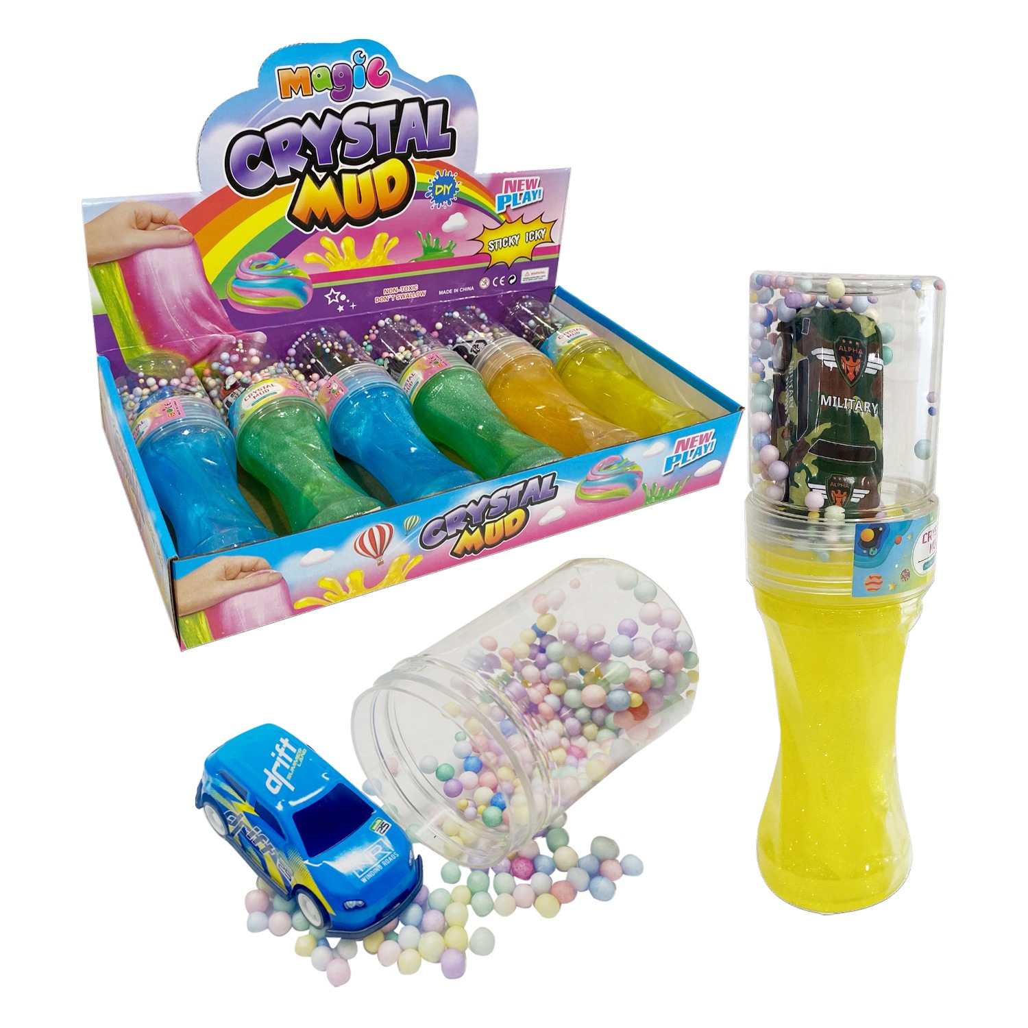 SLIME LARGO ESCARCHADO CON CARRO (CJX6)