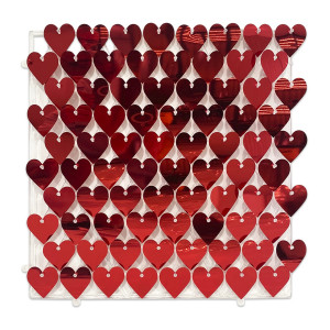 CORTINA PANEL CORAZONES 30*30 ROJA